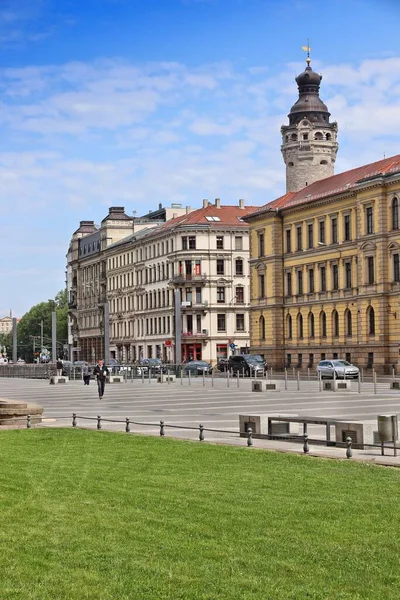 Leipzig Germania Mai 2018 Oamenii Vizitează Piața Orașului Simsonplatz Din — Fotografie, imagine de stoc