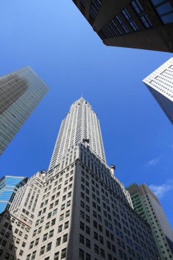 NEW YORK, ABD - 3 Temmuz 2013: Chrysler Binası, New York. Ünlü Art Deco gökdeleni 1930-31 yıllarında dünyanın en yüksek binasıydı..