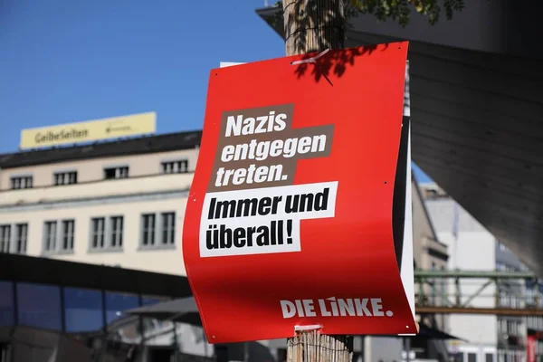 Wuppertal Tyskland September 2020 Valgplakater Det Politiske Parti Die Linke - Stock-foto