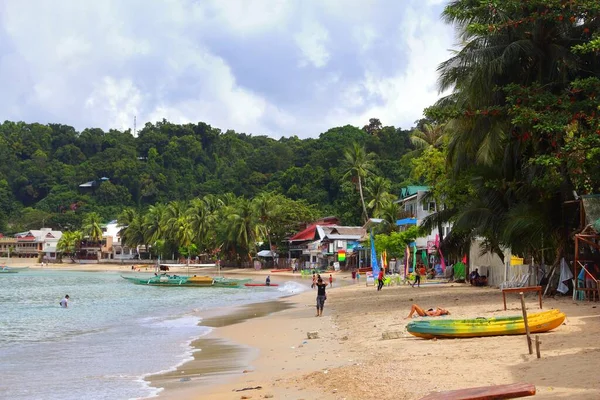 Palawan Philippines December 2017 People Visit Beach Tourist Resort Town — Stock Photo, Image