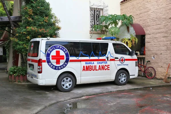 Manila Filipinas Noviembre 2017 Camioneta Ambulancia Cruz Roja Filipina Rpc —  Fotos de Stock