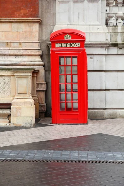 Londyński Telefon Wielka Brytania Architektura Victoria Albert Museum Czerwony Telefon — Zdjęcie stockowe