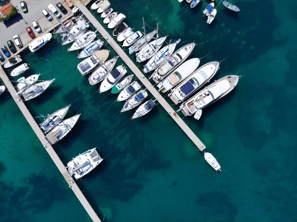 Ilha Korcula Croácia Vista Aérea Marina Lumbarda — Fotografia de Stock