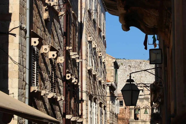 Dubrovnik Vista Rua Croácia Cidade Velha Medieval Património Mundial Unesco — Fotografia de Stock