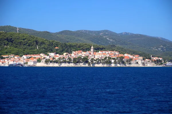 Хорватія Коркула Середньовічне Укріплене Місто Острові Коркула — стокове фото
