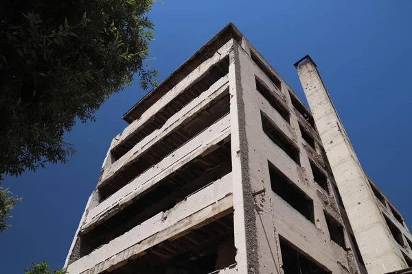 Miasto Mostar Bośni Hercegowinie Historyczne Zniszczenia Wojenne Lat Tych Dziury — Zdjęcie stockowe