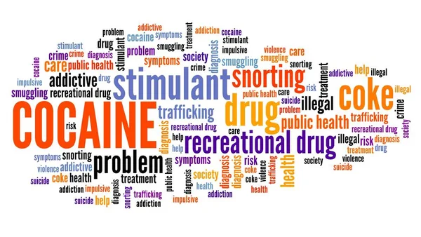 Cocaine Word Cloud Collage Cocaine Addiction Concepts Text Cloud — Stock Photo, Image