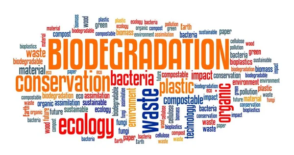 Biodegradation Concept Word Cloud Collage Biodegradation Sign — Stock Photo, Image