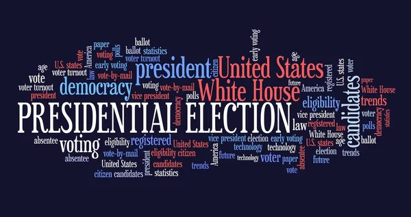 Presidential Election Concept United States Elections Word Cloud Sign — Stock Photo, Image