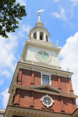 Philadelphia Independence Hall binası. Ulusal dönüm noktası. Gürcü mimarisi. Philadelphia, Pennsylvania.