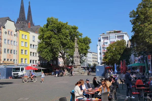 Cologne Duitsland September 2020 Mensen Bezoeken Alter Markt Keulen Duitsland — Stockfoto