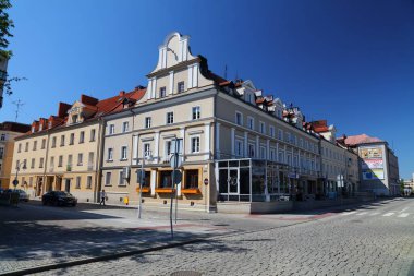 RACIBORZ, POLAND - 11 Mayıs 2021: Eski Raciborz Şehri, Polonya. Raciborz, Güney Polonya 'da 54.000 nüfuslu önemli bir şehirdir..