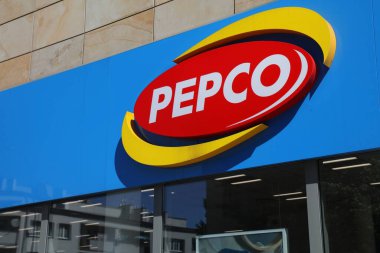 RACIBORZ, POLAND - MAY 11, 2021: Pepco brand discount store in Raciborz city, Poland. Pepco Group has over 3,000 stores under brands Pepco, Poundland and Dealz in Europe. clipart