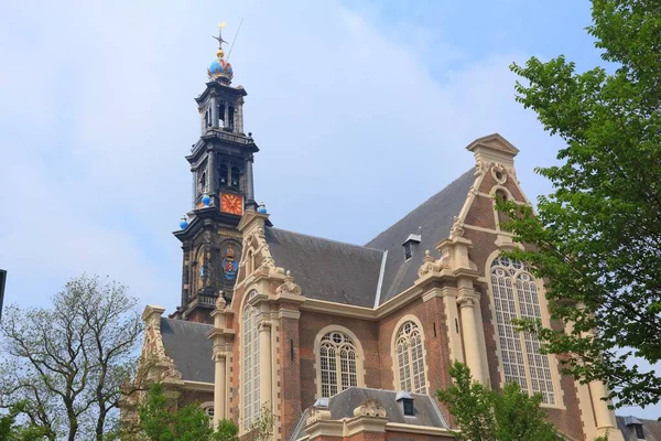 オランダのアムステルダムにあるウェスターケルク教会 英語名 West Church — ストック写真