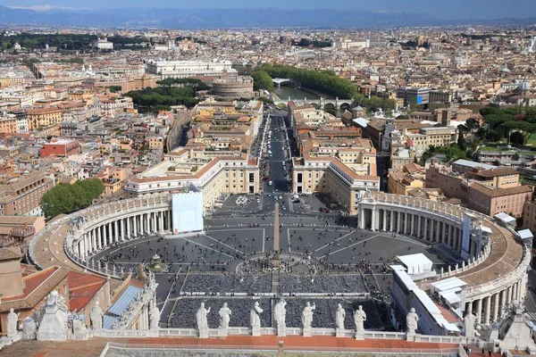 Róma Vatikánváros Légi Kilátás Szent Péter Térre Piazza San Pietro — Stock Fotó