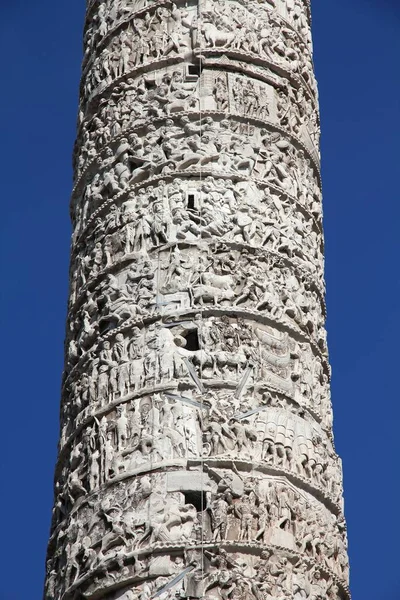 Ciudad Roma Italia Columna Marco Aurelio Antigua Columna Victoria Romana —  Fotos de Stock