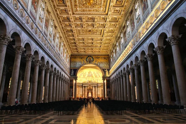 Rome Italy April 2012 Interior View Papal Basilica Paul Walls — Stock Photo, Image