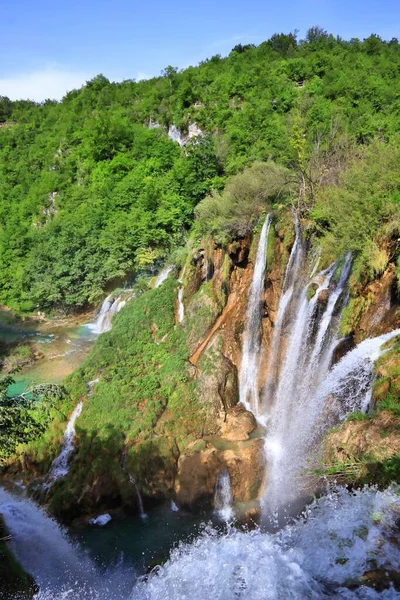 Nationalpark Plitvicer Seen Wasserfalllandschaft Kroatien — Stockfoto