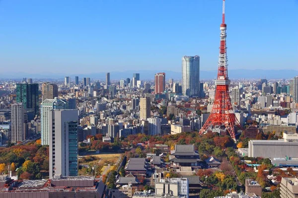 Tokyo Japan December 2016 Cityscape Tokyo Famous Tokyo Tower Capital — Stock Photo, Image