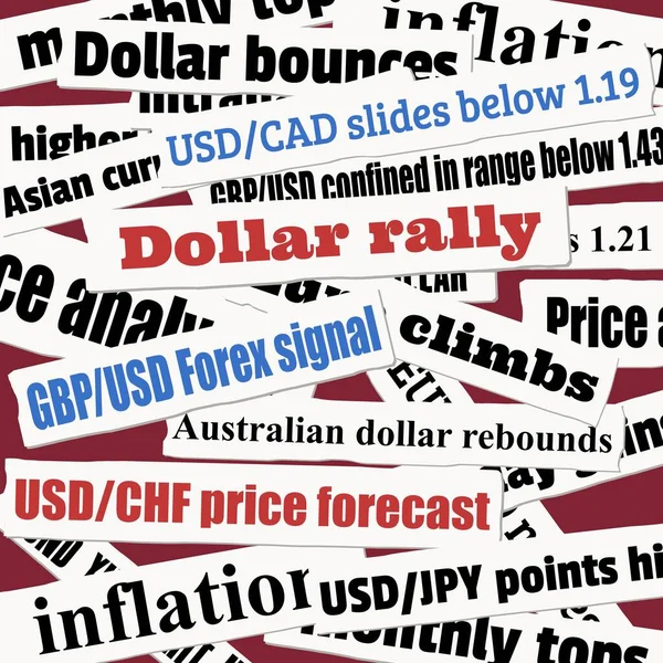 外汇交易媒体头条 外汇市场投资消息 货币金融市场 — 图库矢量图片