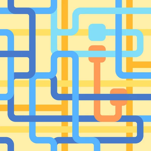 Geometrisches Rohrlabyrinth Vektor Verbindungen Oder Transportnetzwerk Modedesign Textur — Stockvektor