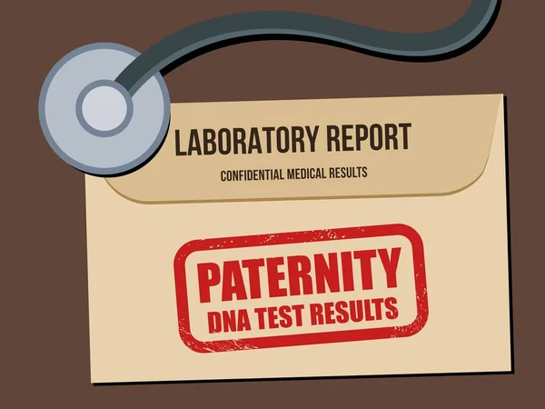 Koncept För Faderskapstest Dna Testresultat Genetiskt Laboratorium Dna Testning Rapport — Stock vektor