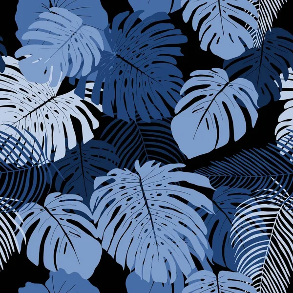 Джунглі Моди Друкують Безшовний Візерунок Тропічна Монстра Залишає Модний Дизайн — стоковий вектор