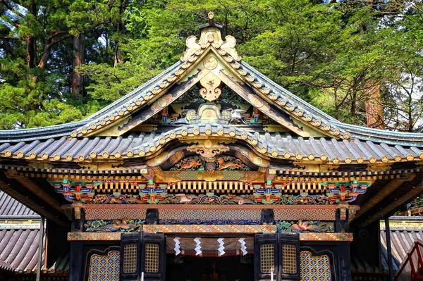 Cultura Japonesa Arte Intrincado Del Templo Del Santuario Toshogu Nikko —  Fotos de Stock