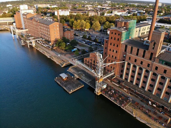 Staden Duisburg Tyskland Inre Hamnen Innenhafen Tidigare Industristruktur — Stockfoto