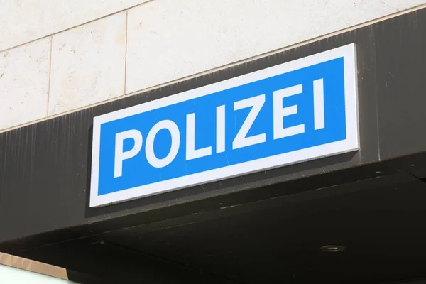 Firma Policial Idioma Alemán Ciudad Dortmund Alemania — Foto de Stock