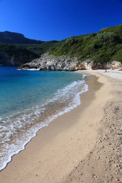 Corfou Île Paysage Rovinia Plage Liapades Plage Grecque Île — Photo