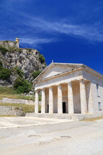 Město Korfu Kerkyra Seznam Světového Dědictví Unesco Řecku Chrám Jiří — Stock fotografie