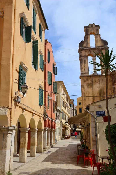 Ciudad Corfú Kerkyra Patrimonio Humanidad Por Unesco Grecia Calle Pintoresca —  Fotos de Stock