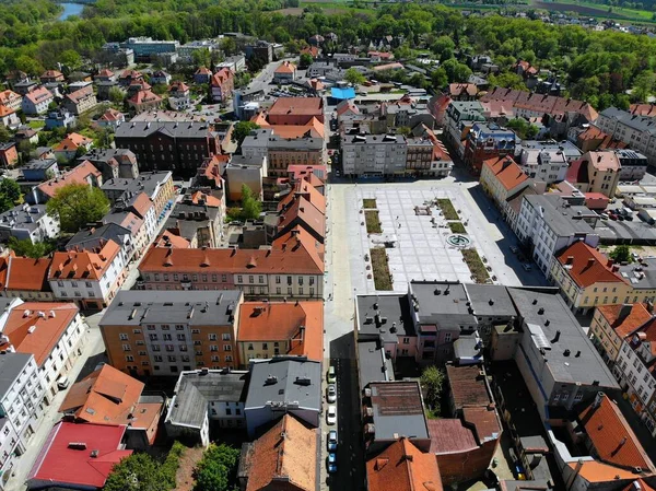 Kedzierzyn Kozle Město Polsku Letecký Pohled Náměstím Rynek — Stock fotografie