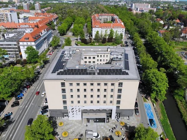 Gliwice Poland May 2021 Aerial View Town Hall Urzad Miasta — 스톡 사진