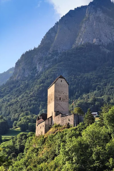 Hrad Sargans Oblasti Sarganserland Kantonu Turistické Zajímavosti Švýcarsku — Stock fotografie