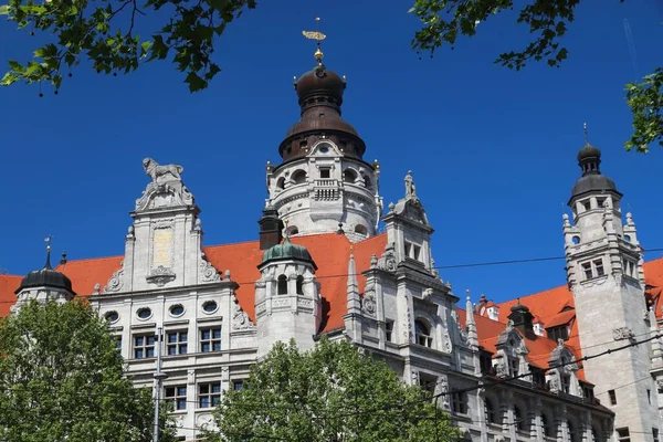 Het Stadhuis Van Leipzig Architectuur Duitsland Nieuw Stadhuis Neues Rathaus — Stockfoto