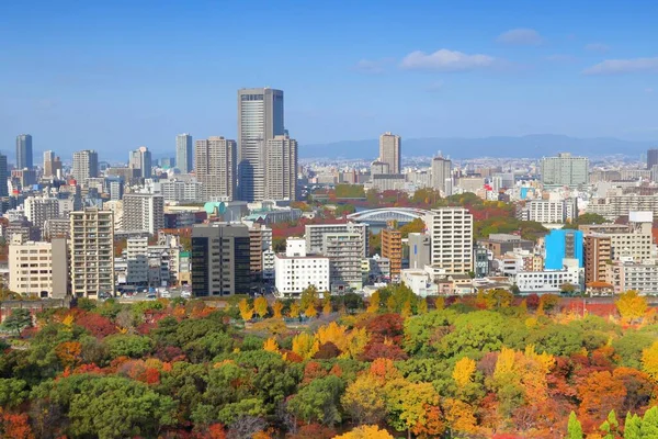 Osaka Ville Horizon Automne Avec Quartier Tenma Dans District Kita — Photo