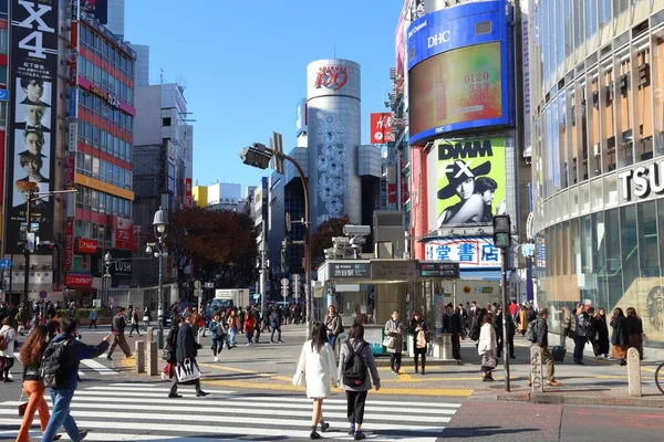 Tokyo Giappone Dicembre 2016 Gente Visita Hachiko Crossing Shibuya Ward — Foto Stock