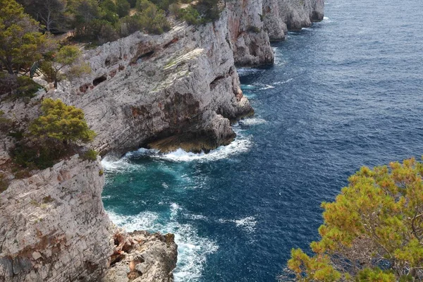 Hırvatistan Manzarası Telascica Doğa Parkı Nın Uçurumları Kornati Ulusal Parkı — Stok fotoğraf