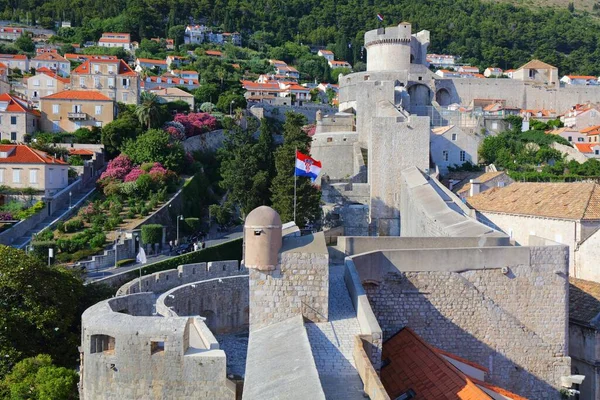 克罗地亚杜布罗夫尼克市地标 中世纪城墙 — 图库照片