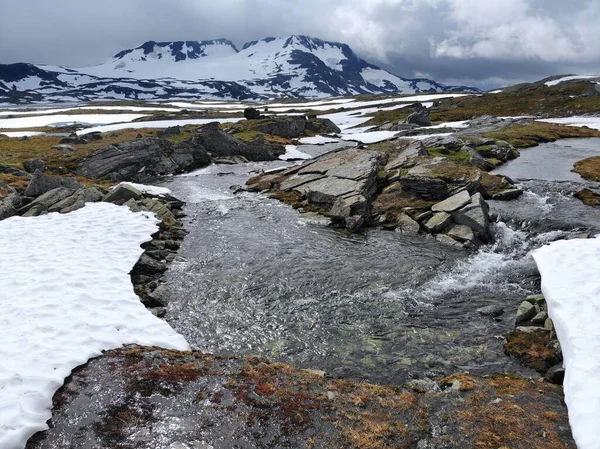 Norvegia Natura Jotunheimen Montagne Paesaggio Estivo Drone Vista Aerea Della — Foto Stock