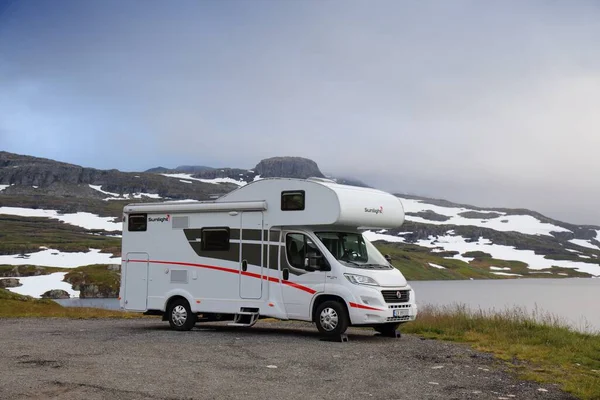 Haukelifjell Noruega Julio 2020 Vacaciones Autocaravana Las Montañas Haukelifjell Noruega —  Fotos de Stock