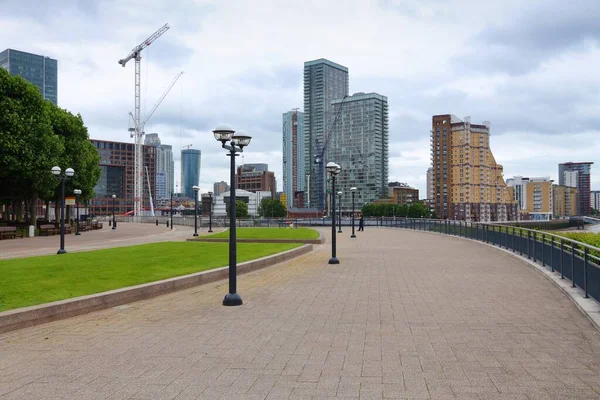 Skyline Canary Wharf Londynie Wielka Brytania Nowoczesna Dzielnica Londynu — Zdjęcie stockowe