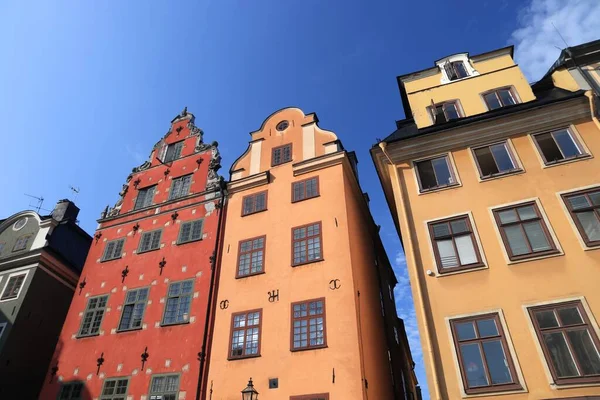 Zabytki Sztokholmu Szwecji Architektura Placu Stortorget Starym Mieście — Zdjęcie stockowe