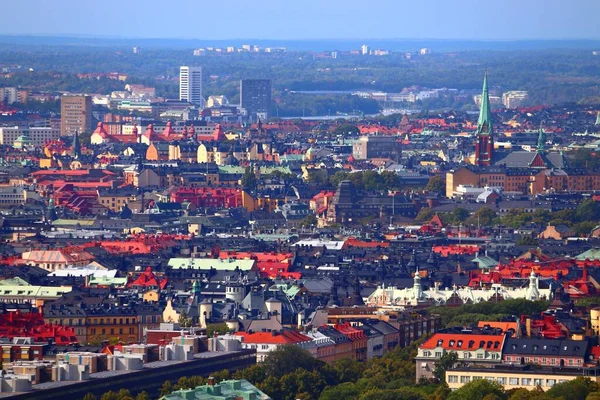 斯德哥尔摩市的天际线在瑞典 Ostermalm区的空中景观 — 图库照片