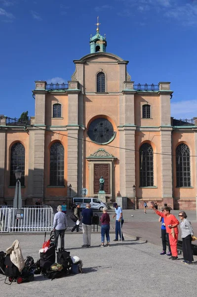 Stockholm Suède Août 2018 Les Seniors Jouent Pétanque Gamla Stan — Photo