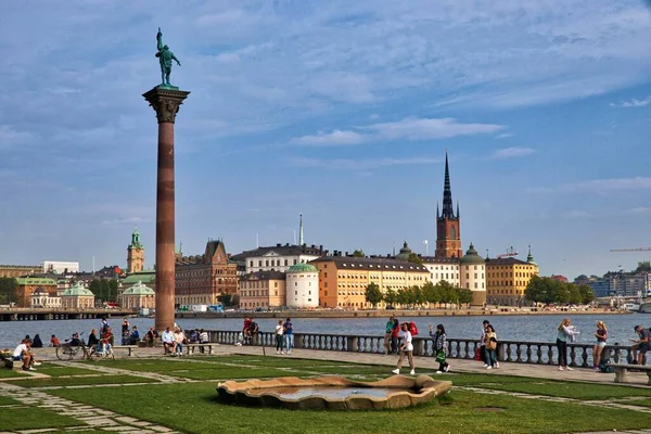 Stockholm Sweden August 2018 People Enjoy Gamla Stan Old Town — Stock Photo, Image