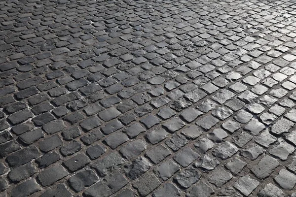 Calle Empedrada Piedra Viejo Pavimento Piedra Cobblestone Alemania Colonia Alemania — Foto de Stock