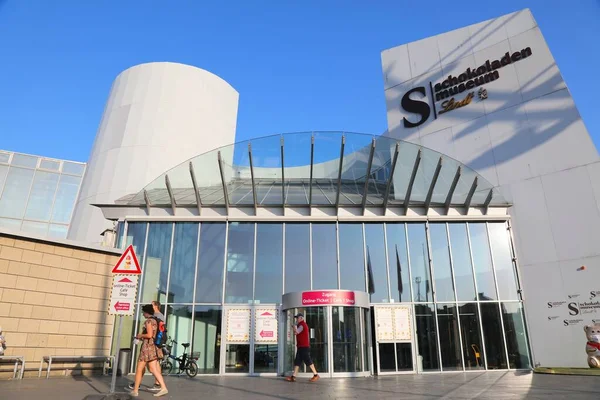 2020 쾰른에 인기있는 명소인 초콜릿 박물관 독일어 Schokodent Museum 방문함 — 스톡 사진